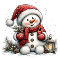 Christmas Whimsy - Snowman with Cardinal DTF transfer