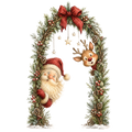 Christmas Whimsy - Santa and Reindeer Garland Arch DTF transfer