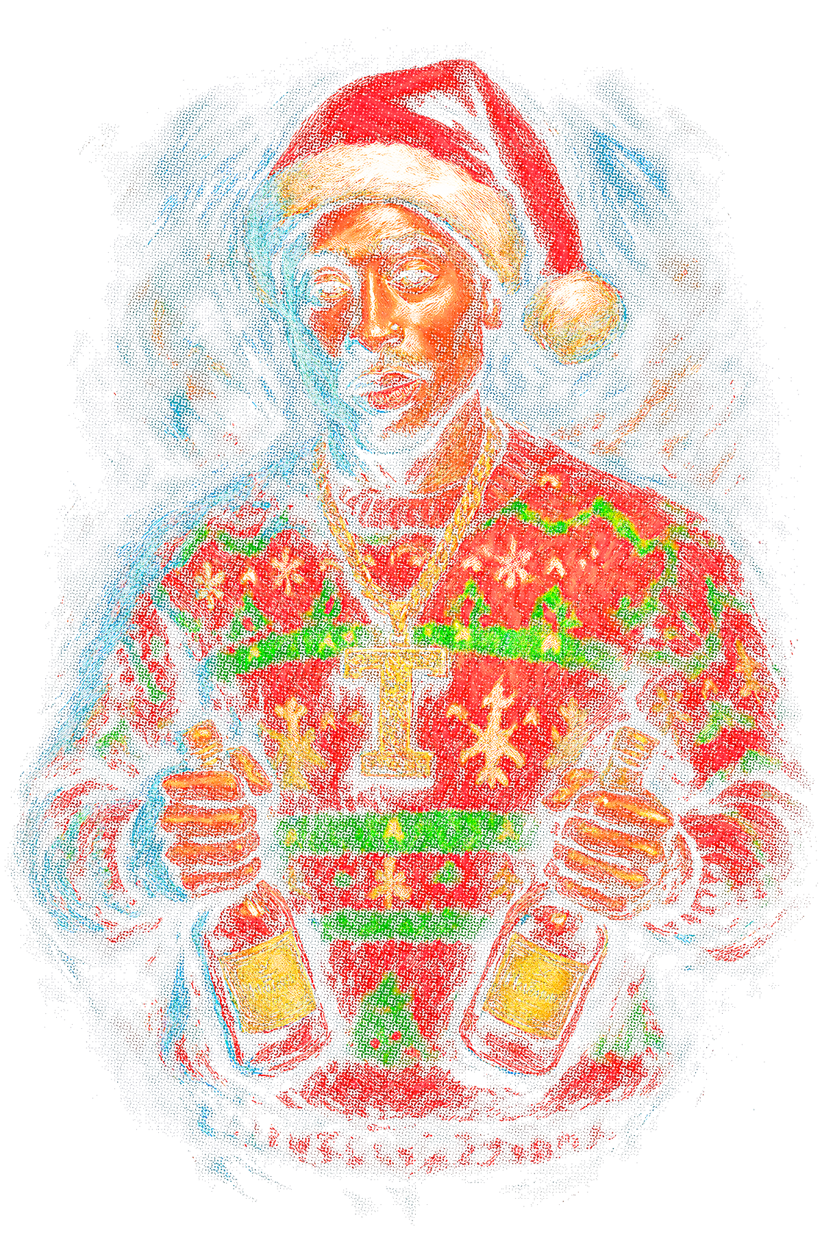 Christmas_23 "Halftone" (Black_Backround)