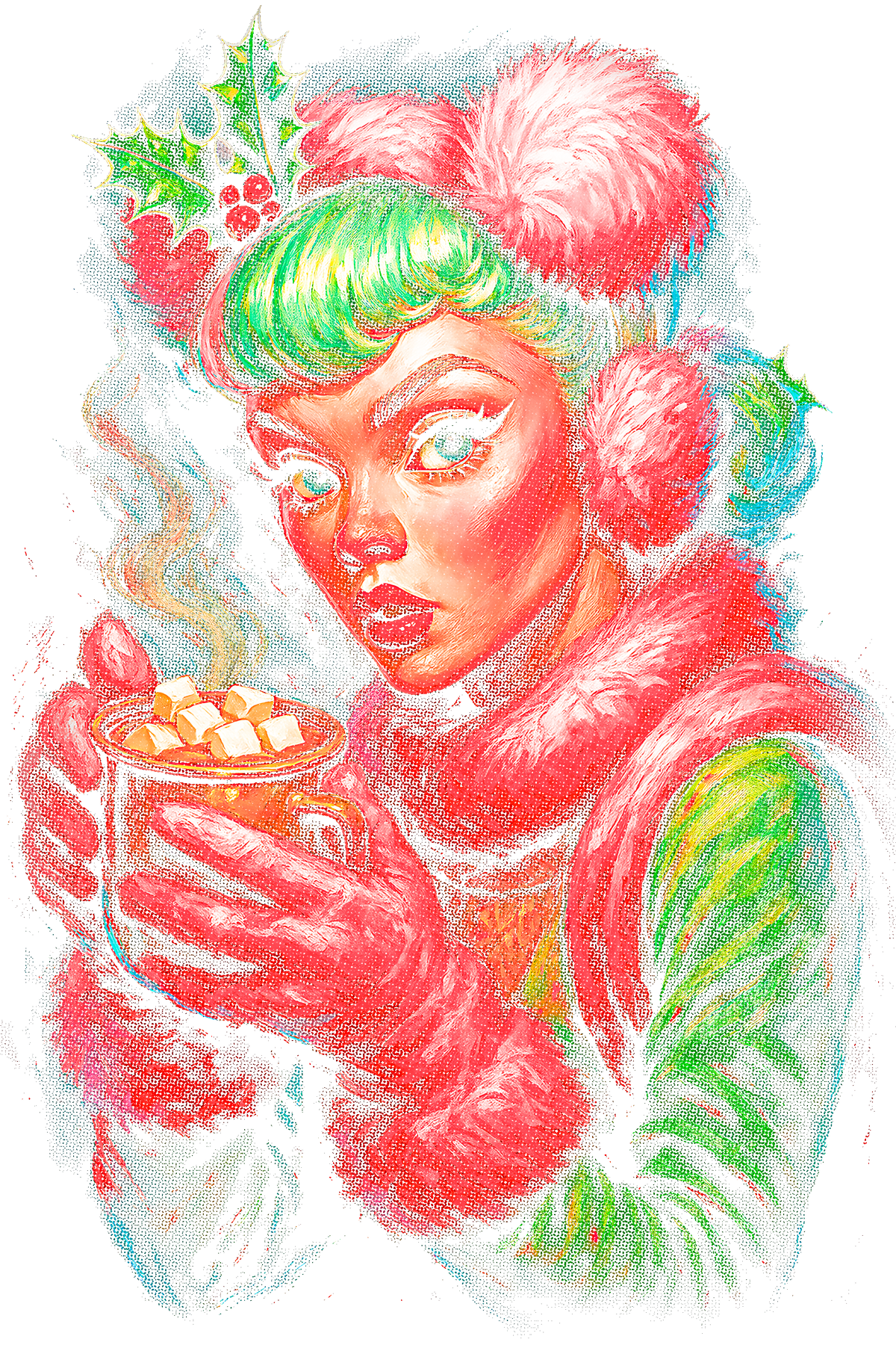 Christmas_36 "Halftone" (Black_Backround)