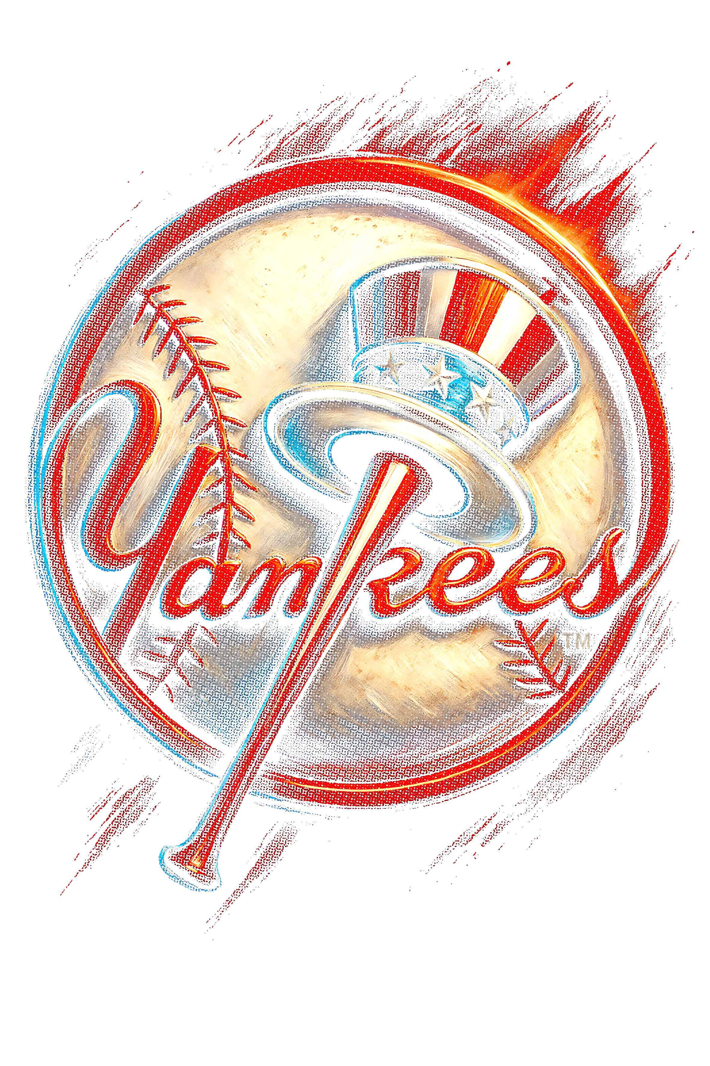 New York Yankees Halftone (black backround)