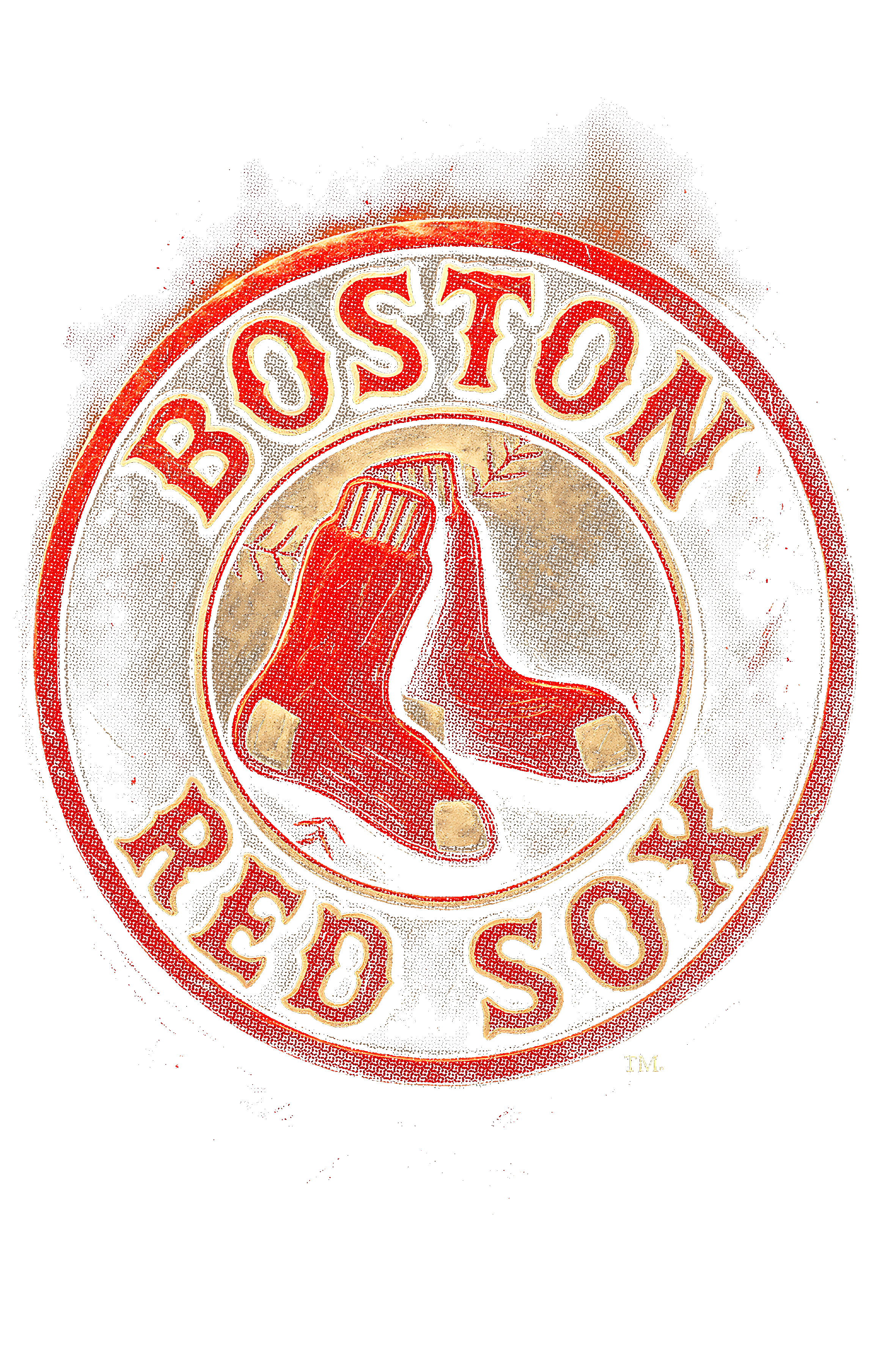 Boston Red Sox Halftone (black backround)