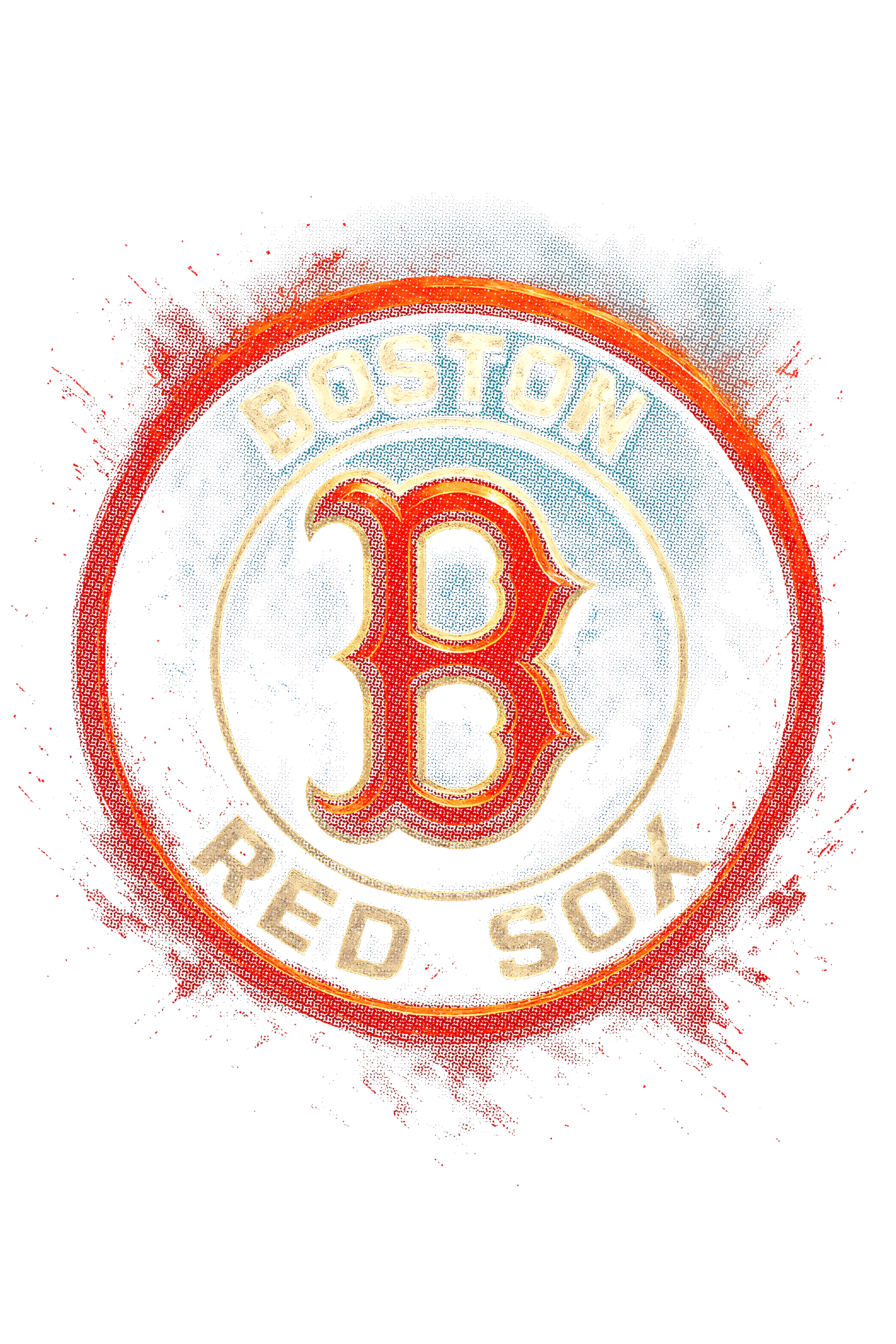 Boston Redsox Halftone (black backround)