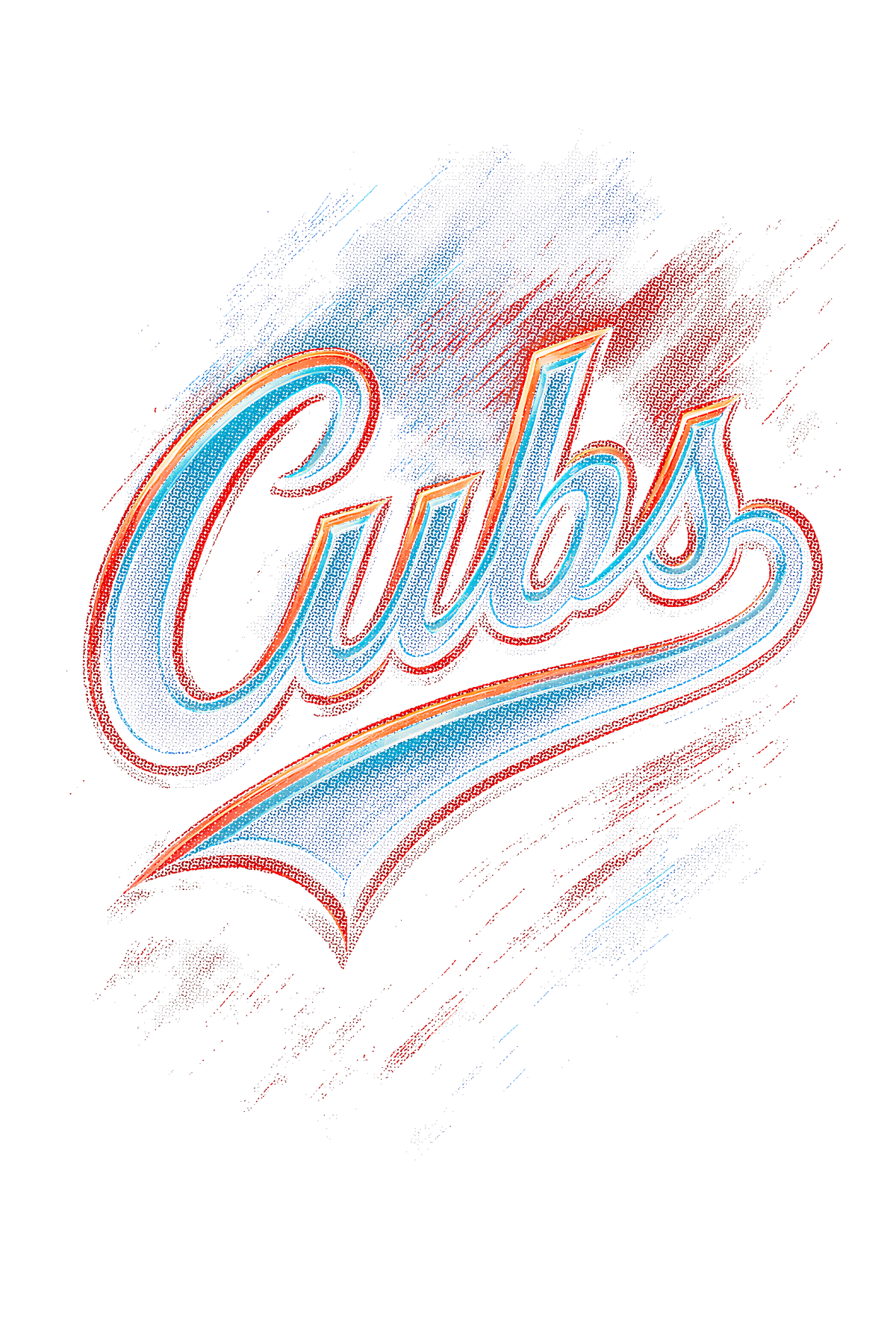 Cubs Halftone (black backround)