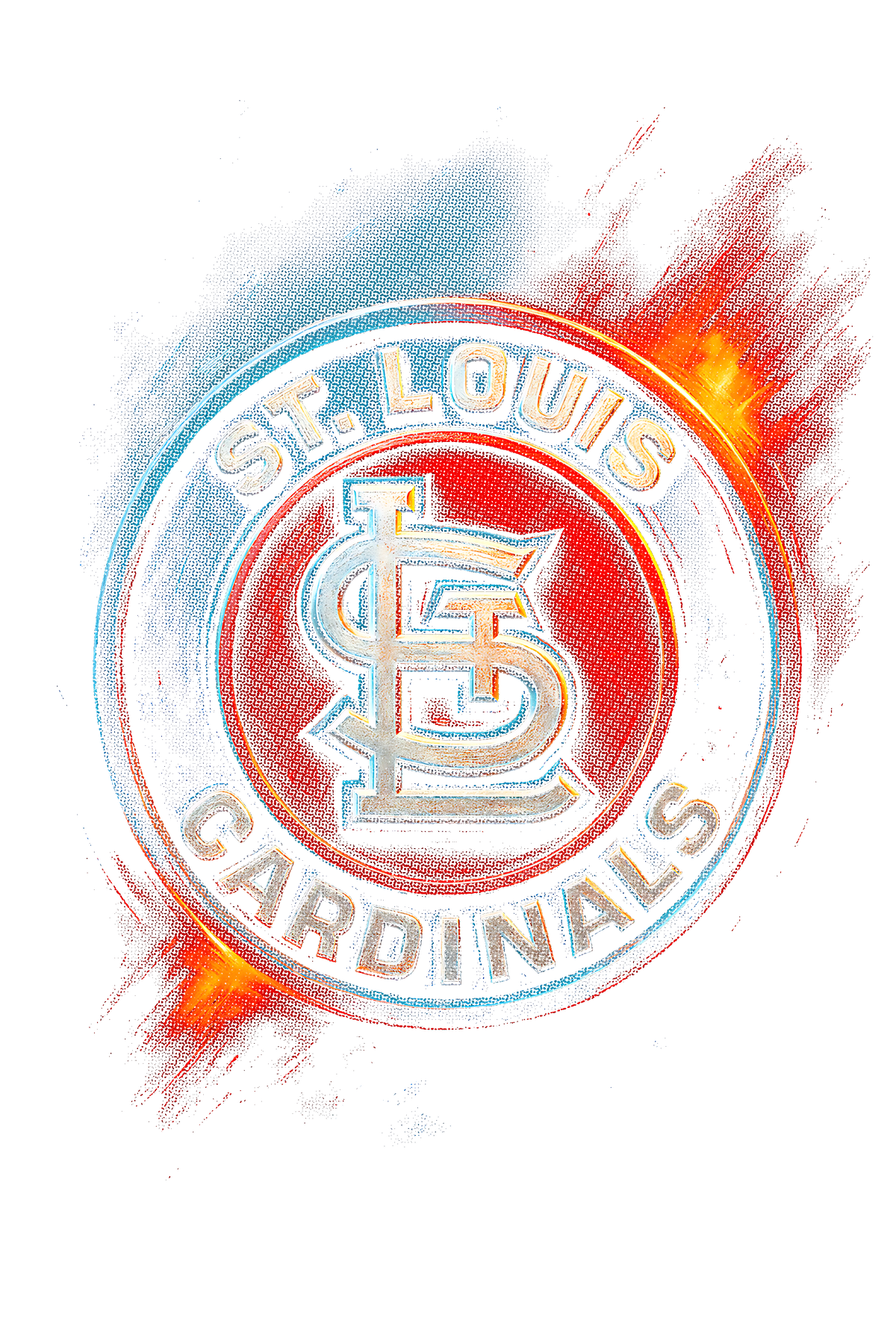 St Louis Cardinals Halftone (black backround)