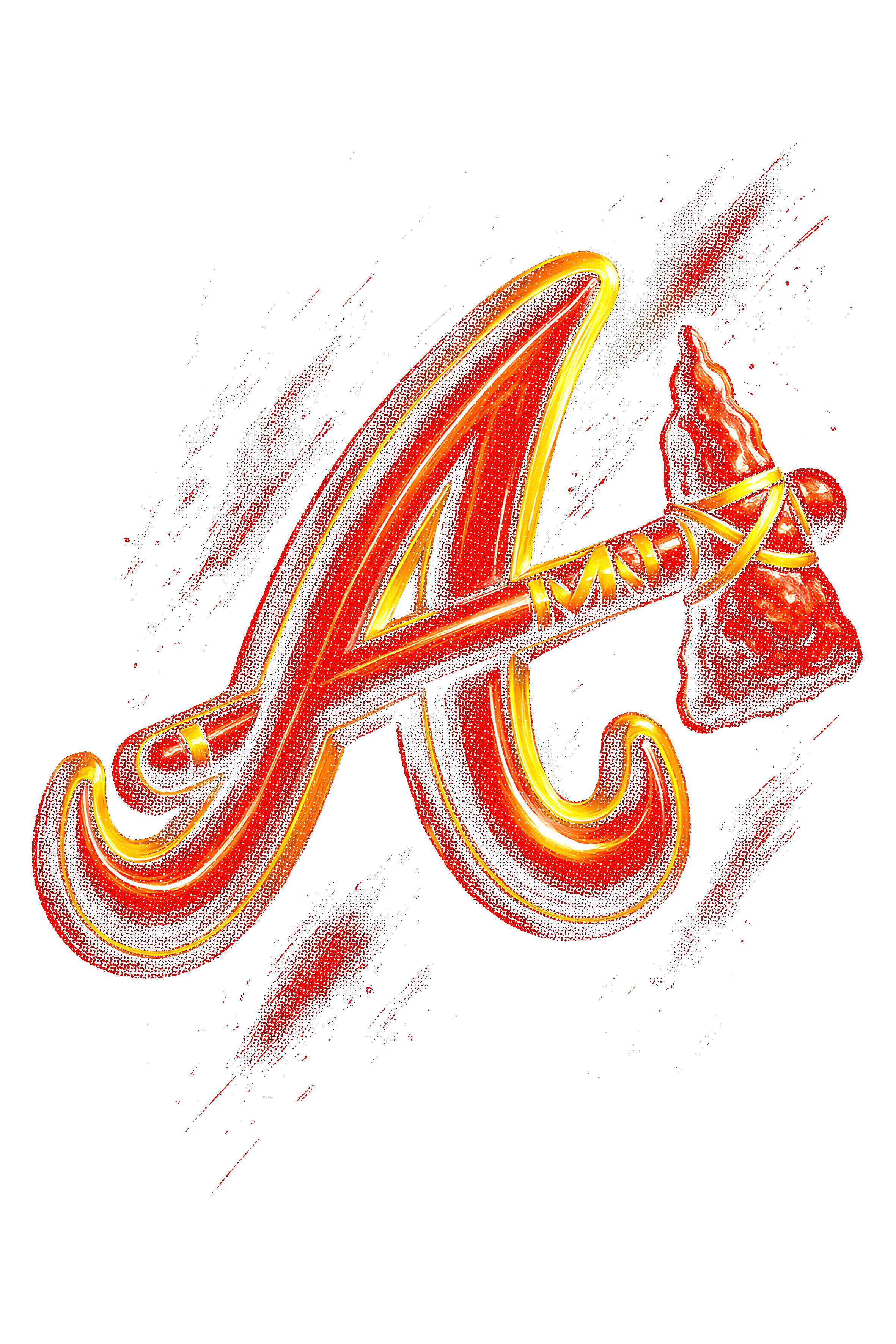 Atlanta Braves Halftone (black backround)
