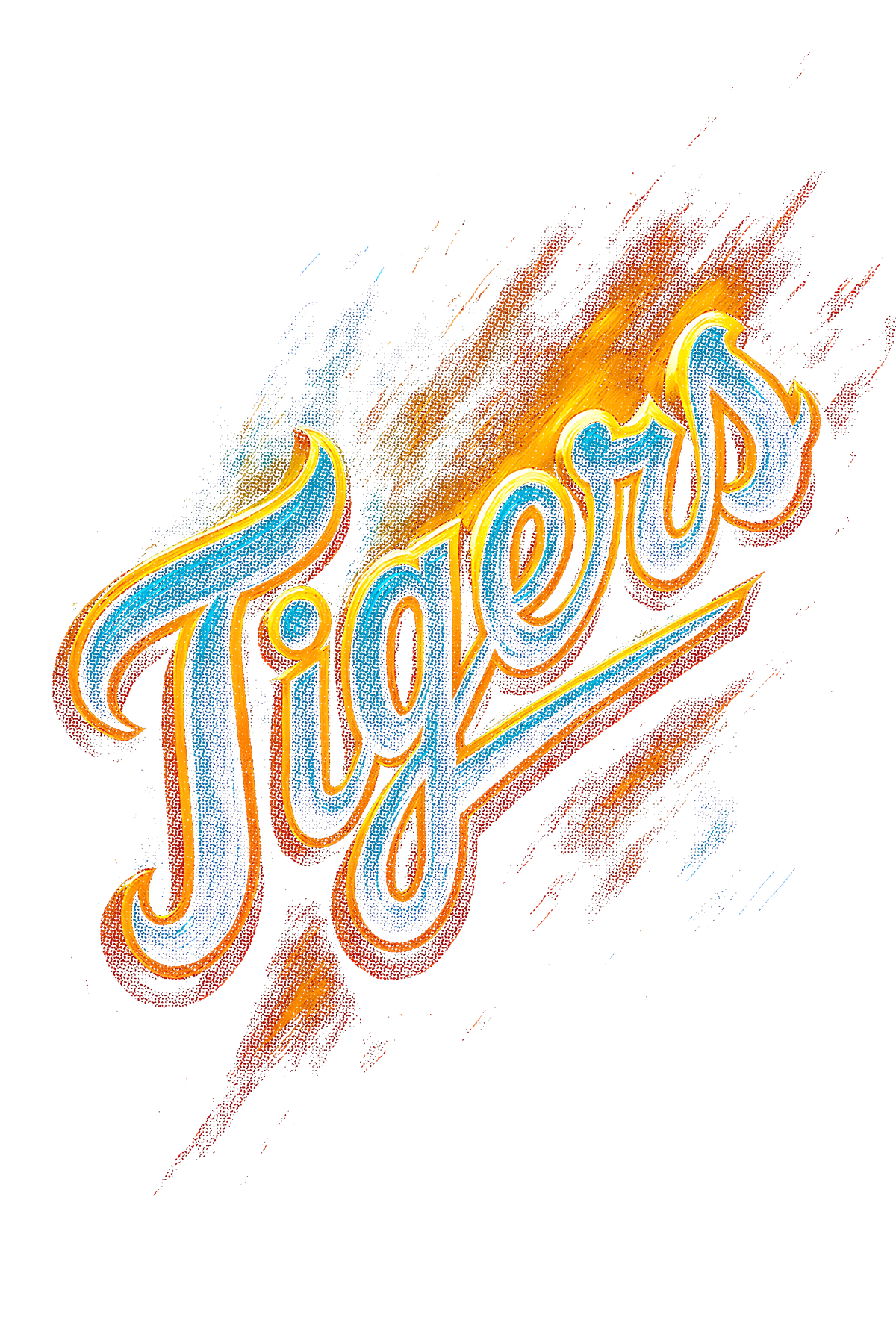 Tigers Halftone (black backround)