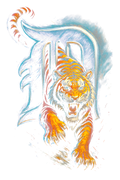 Detroit Tigers Halftone (black backround)