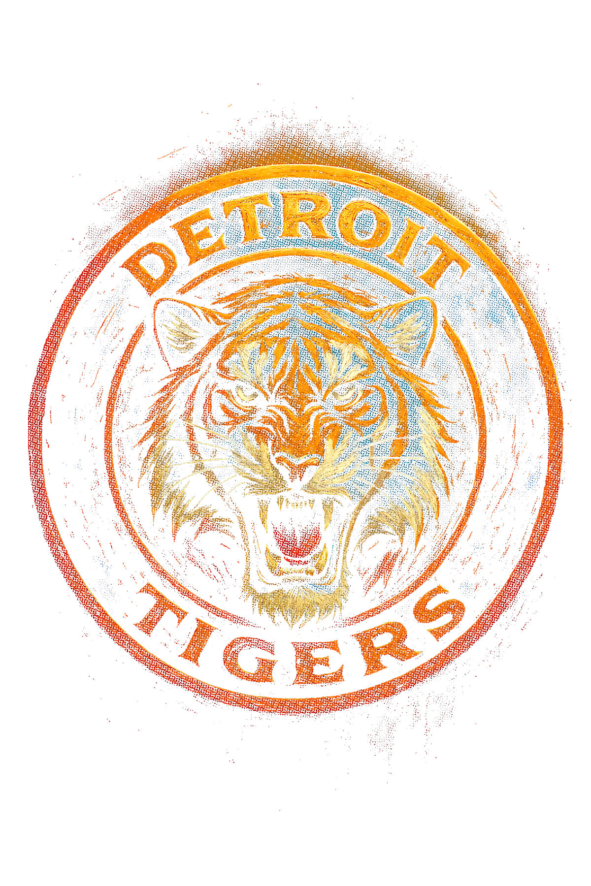 Detroit Tigers Halftone (black backround)