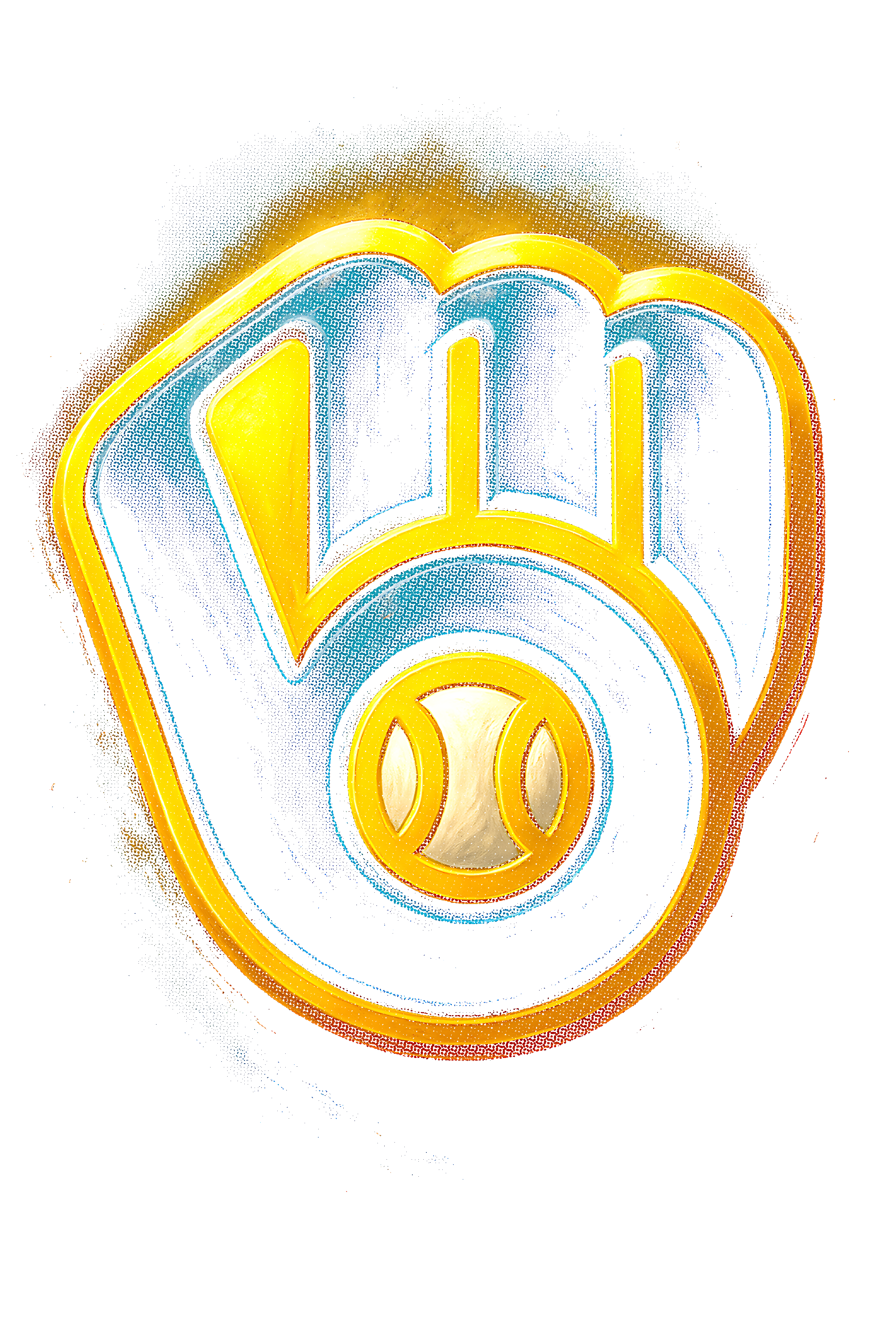 Baseball Halftone (black backround)