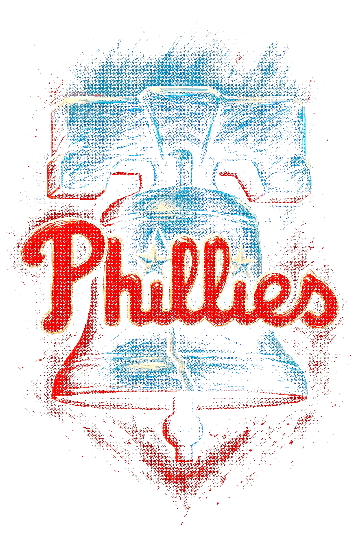 Philidelphia Phillies Halftone (black backround)