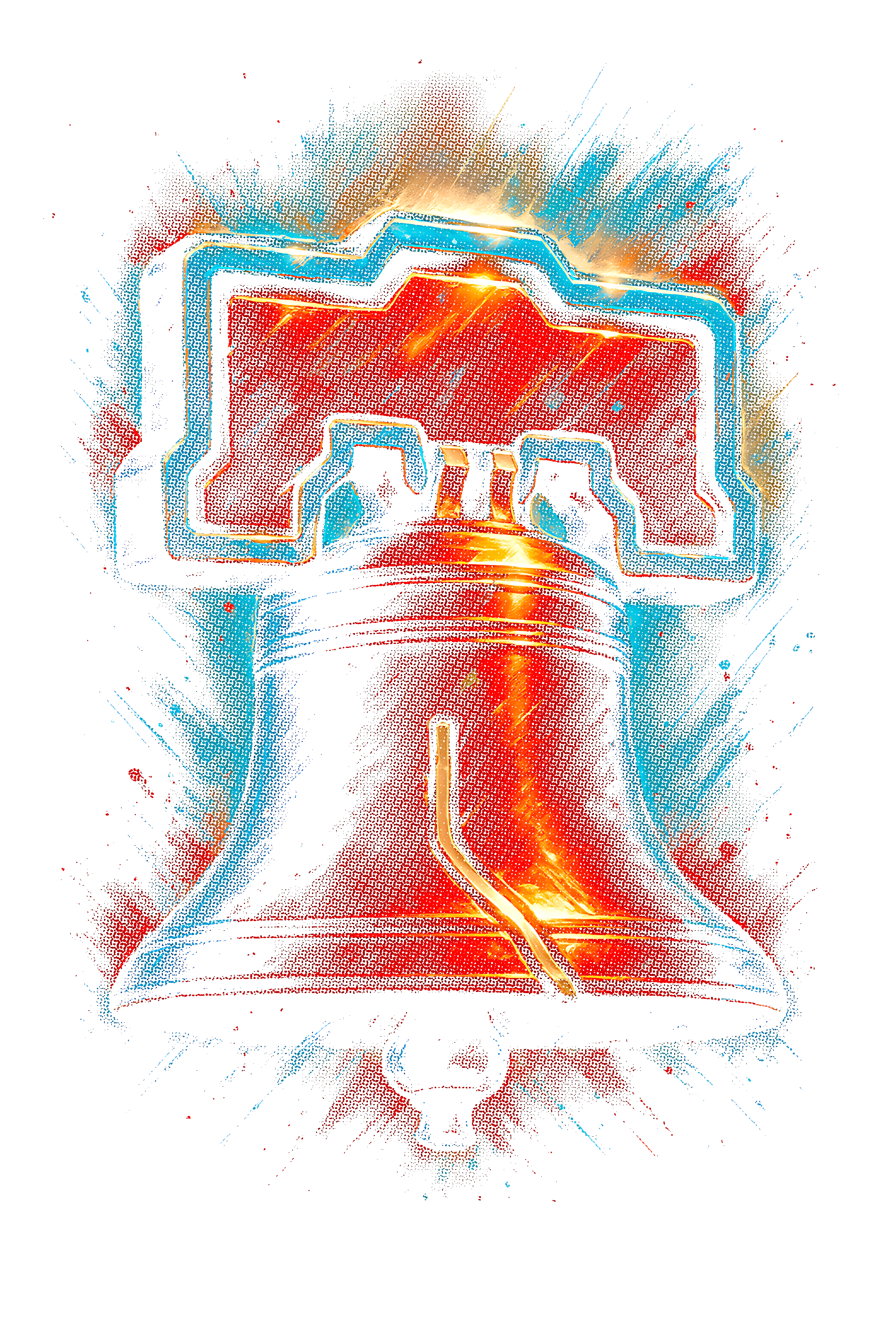 Liberty Bell Halftone (black backround)