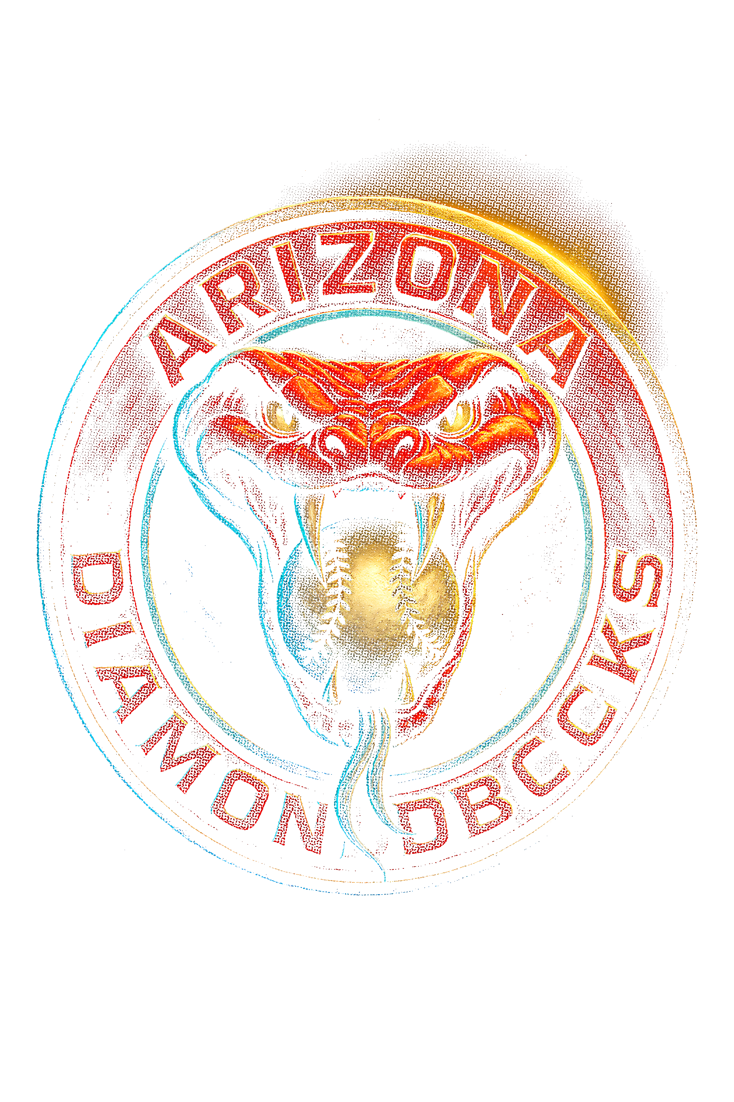 Arizona Diamondbacks Halftone (black backround)