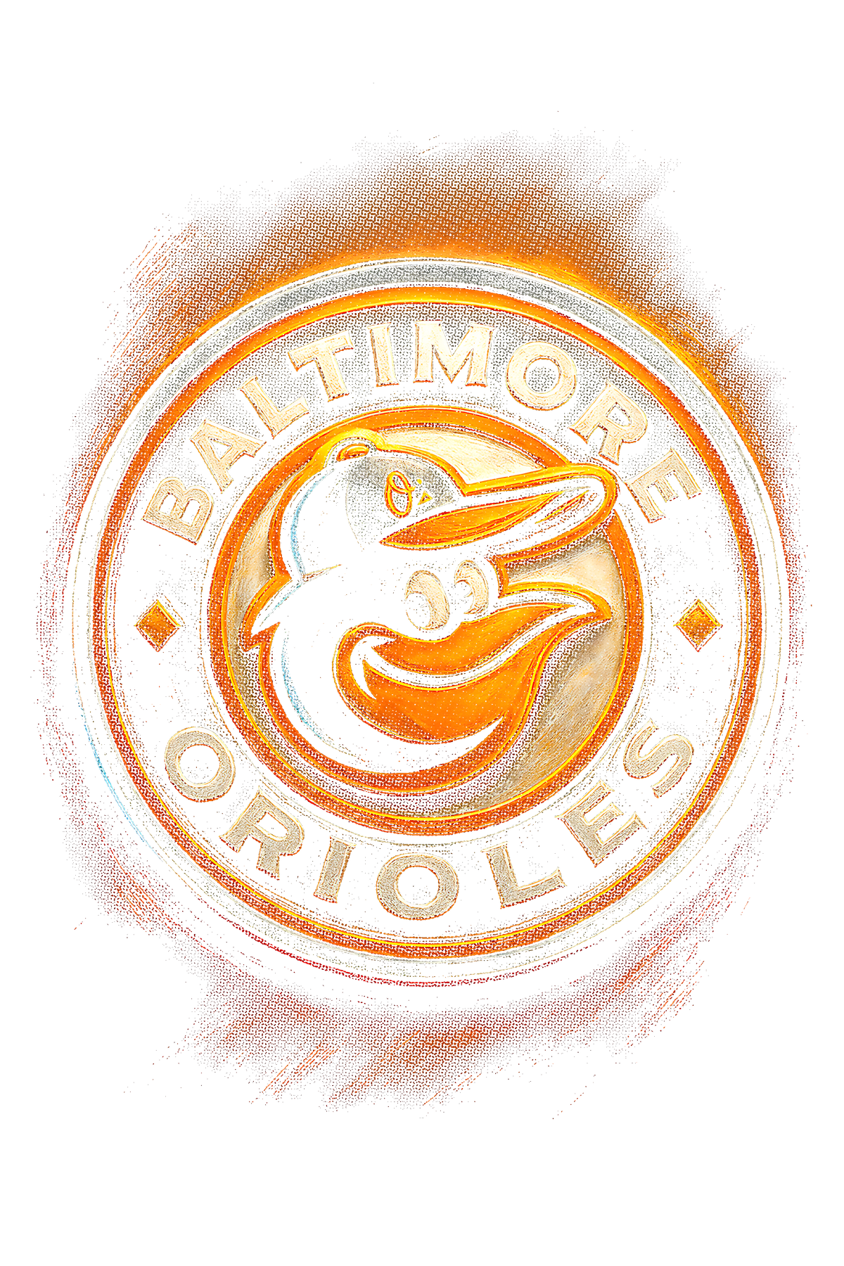 Baltimore Orioles Halftone (black backround)