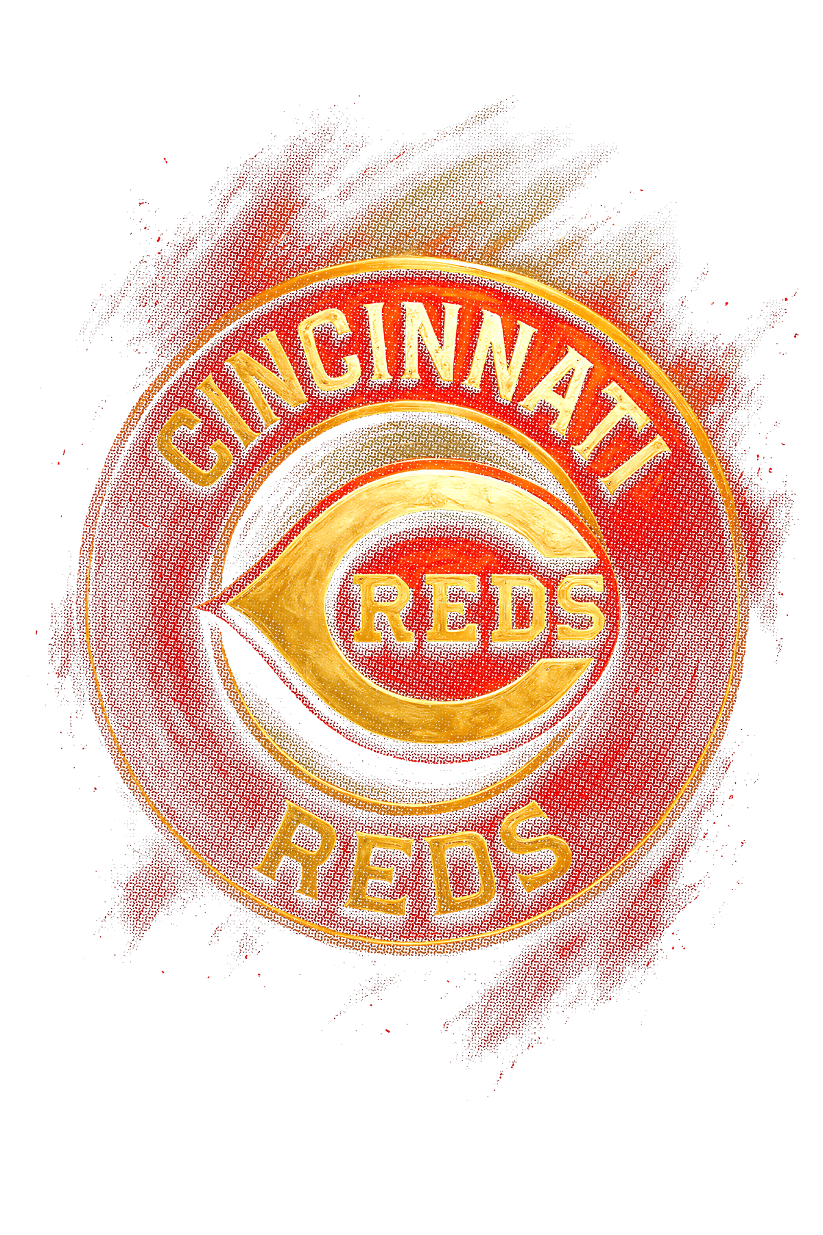 Cincinnati Reds Halftone (black backround)