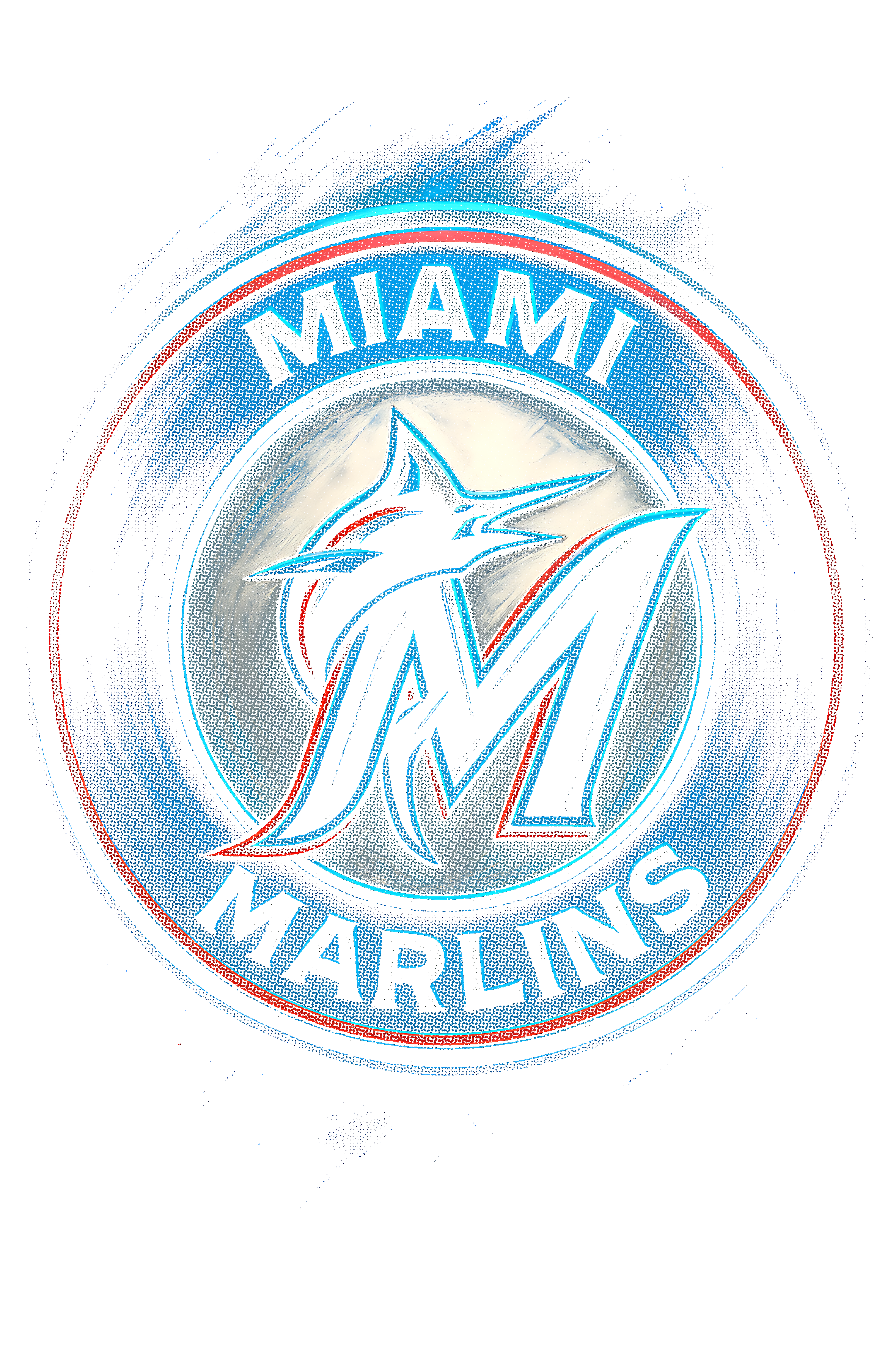 Miami Marlins Halftone (black backround)