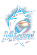 Miami Marlins Halftone (black backround)