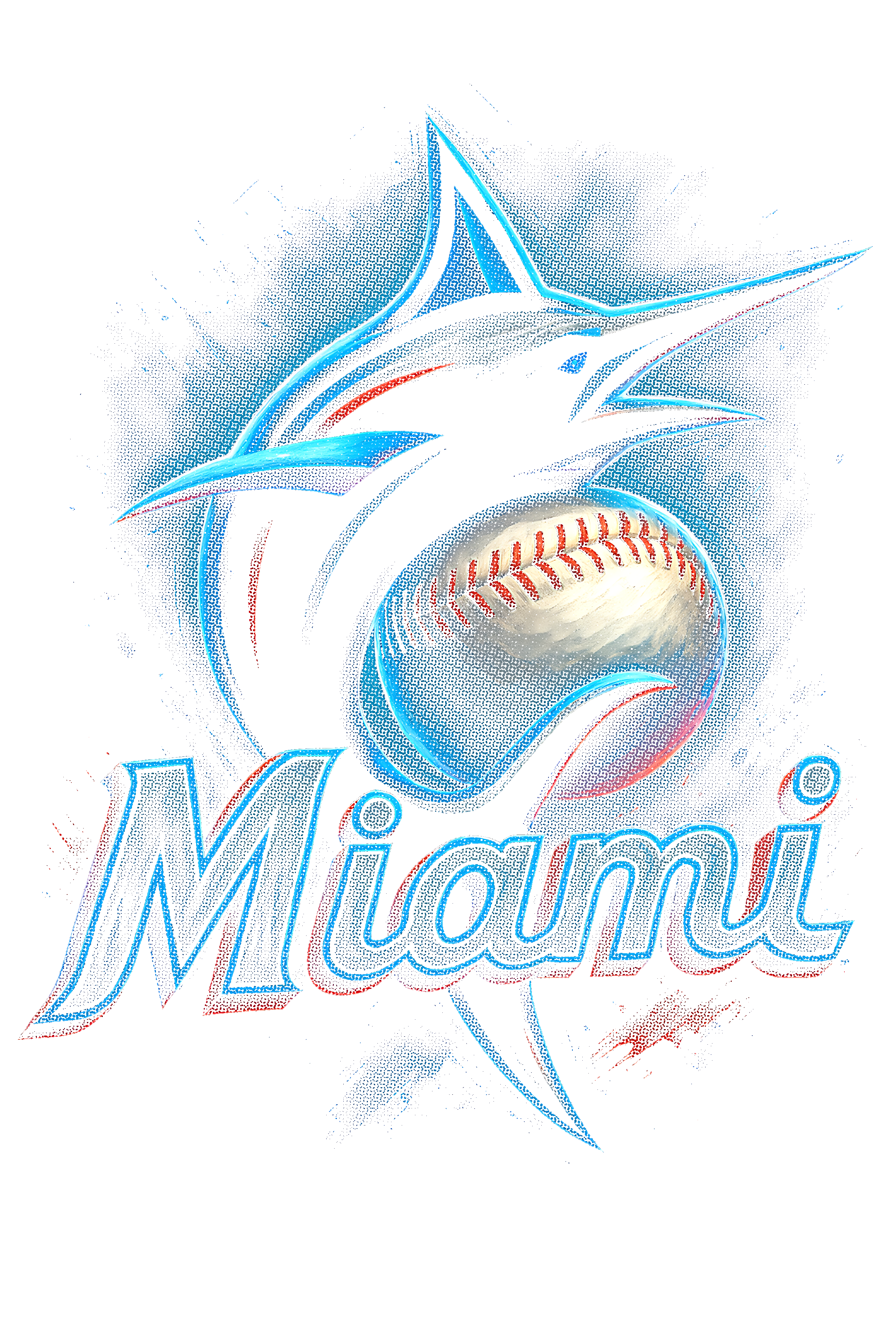 Miami Marlins Halftone (black backround)