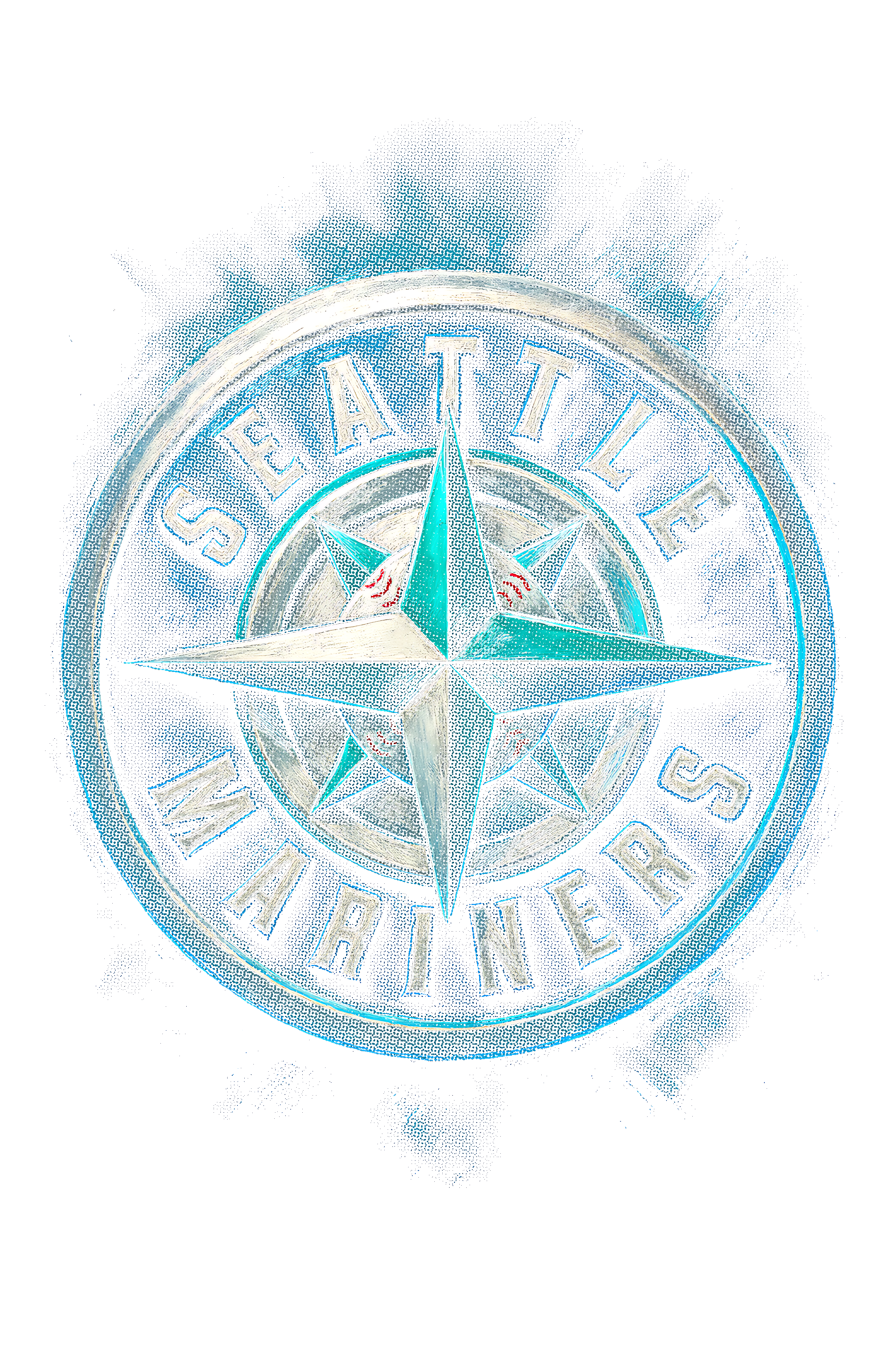 Seattle Mariners Halftone (black backround)