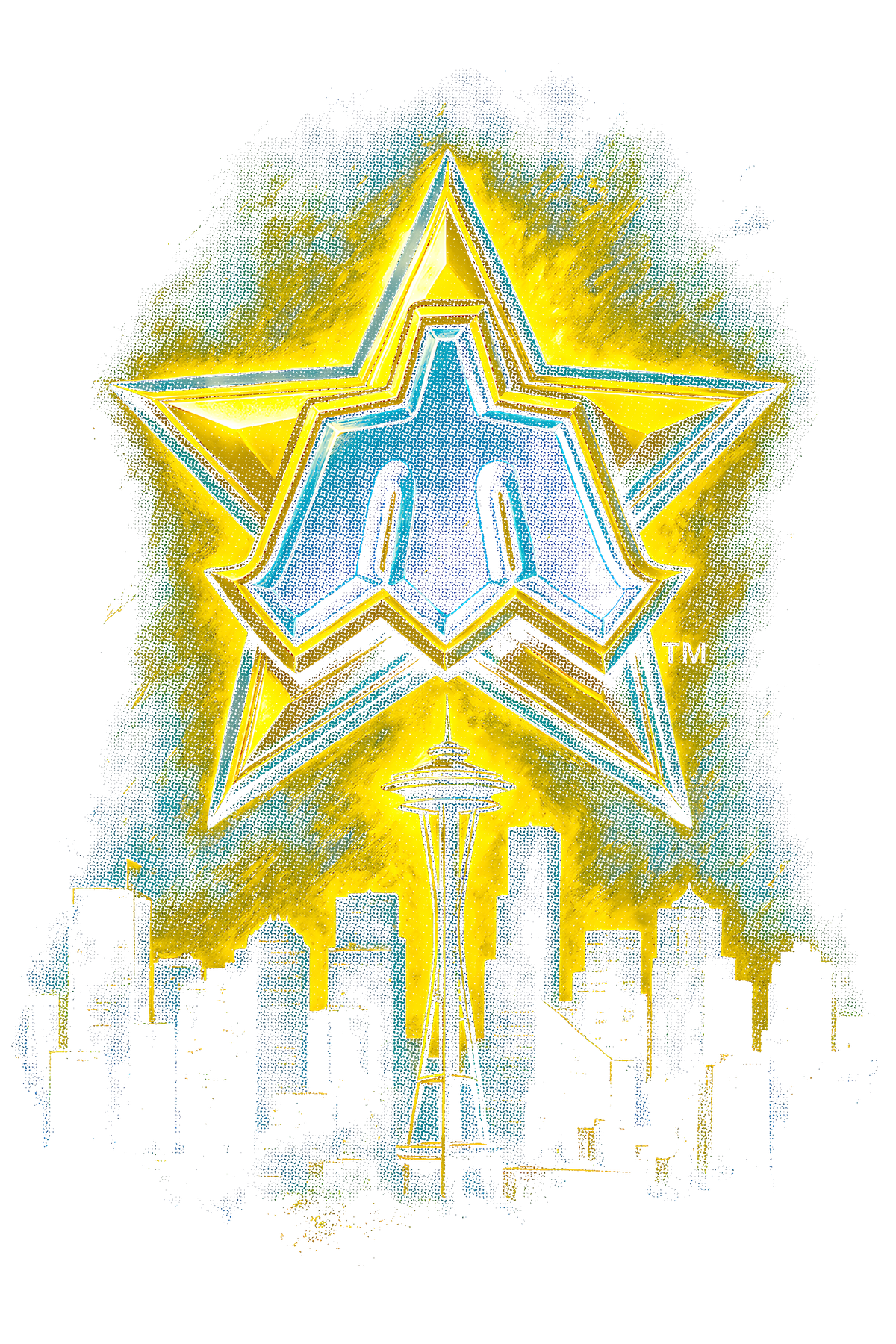 Baseball Halftone (black backround)