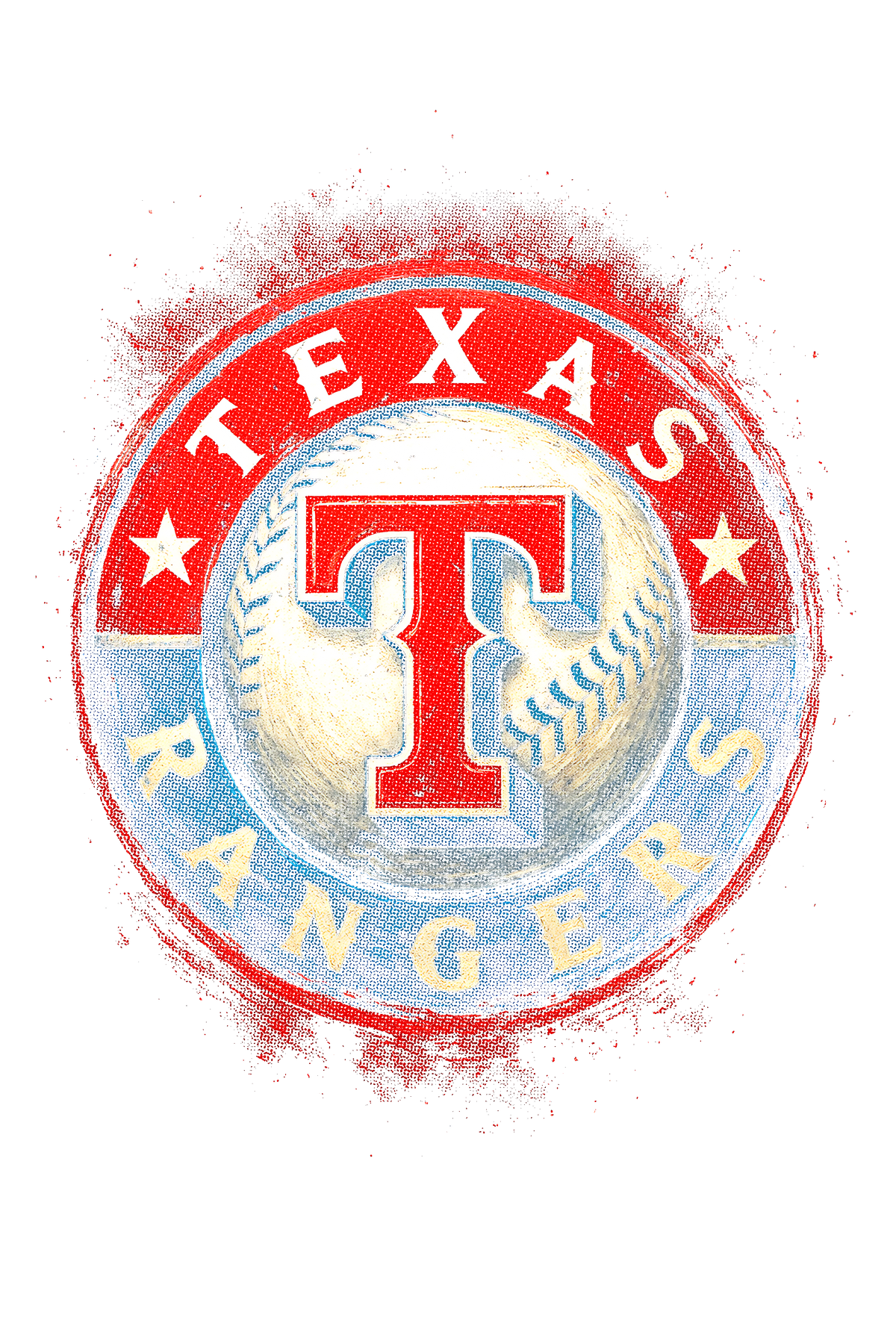 Texas Rangers Halftone (black backround)