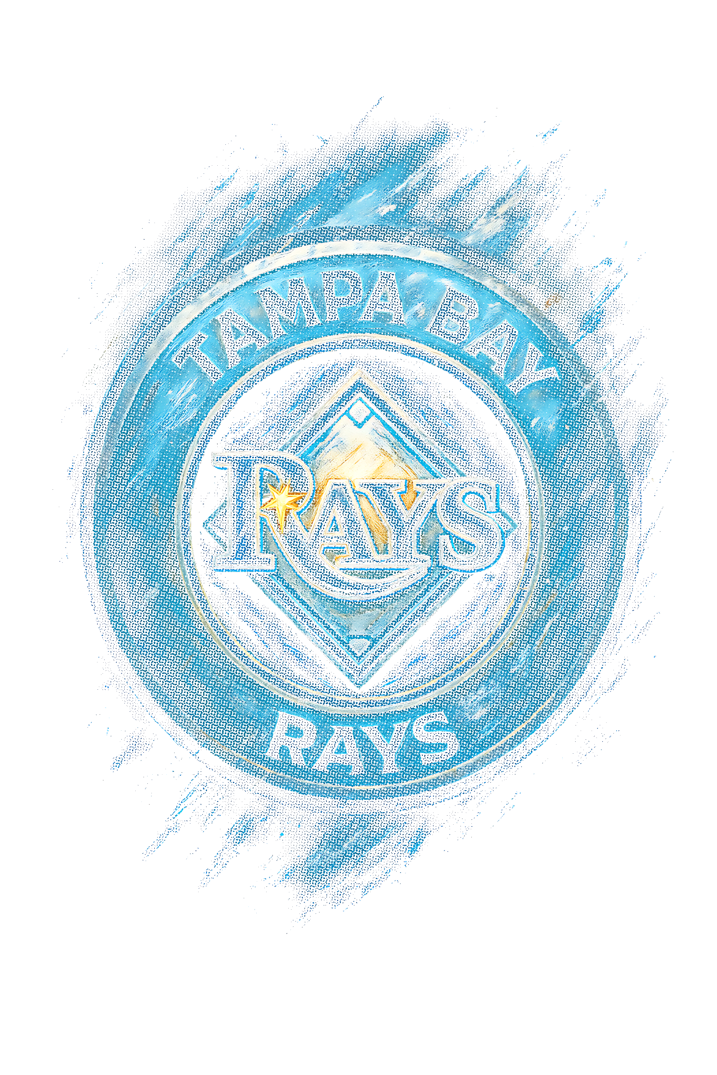 Tampa Bay Rays Halftone (black backround)