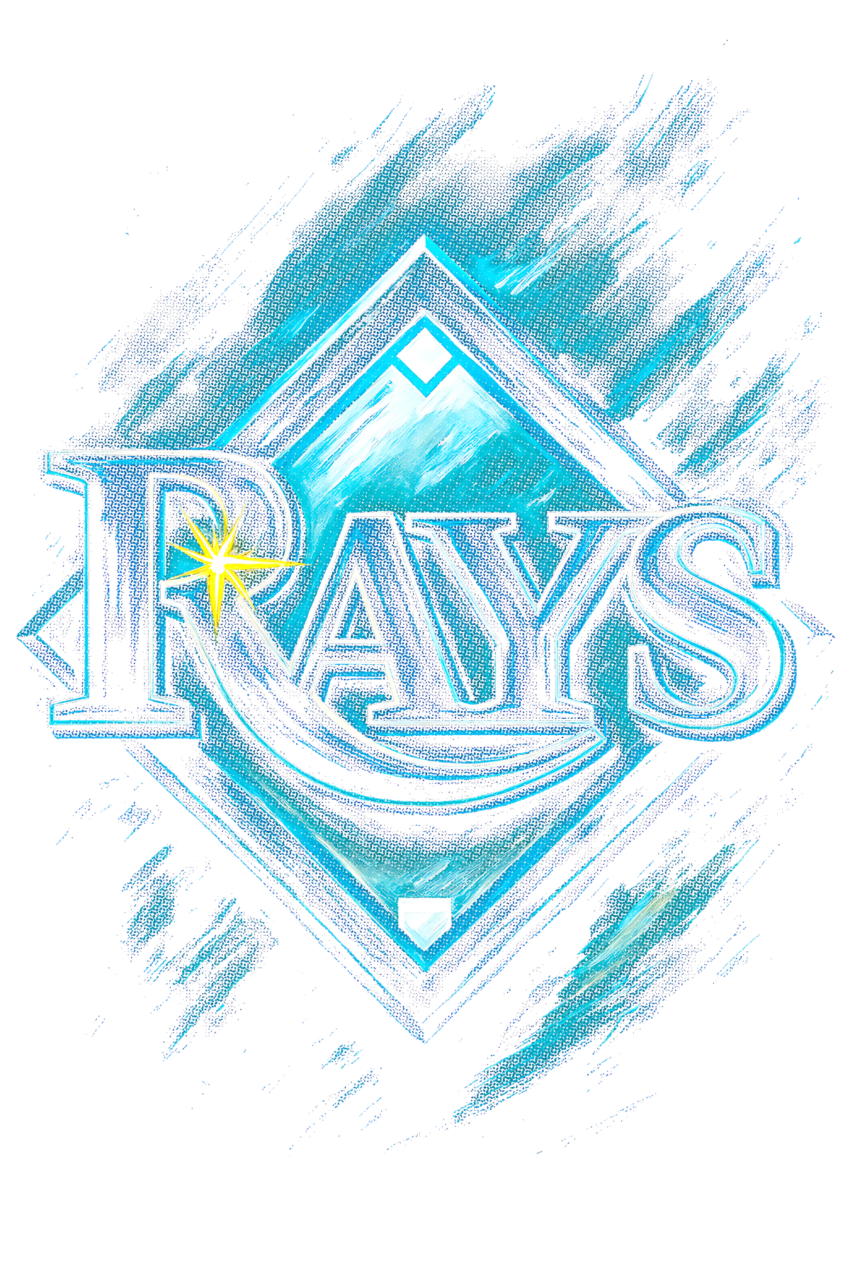 Tampa Bay Rays Halftone (black backround)