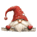 Christmas Whimsy - Grumpy Gnome Over Fence DTF transfer