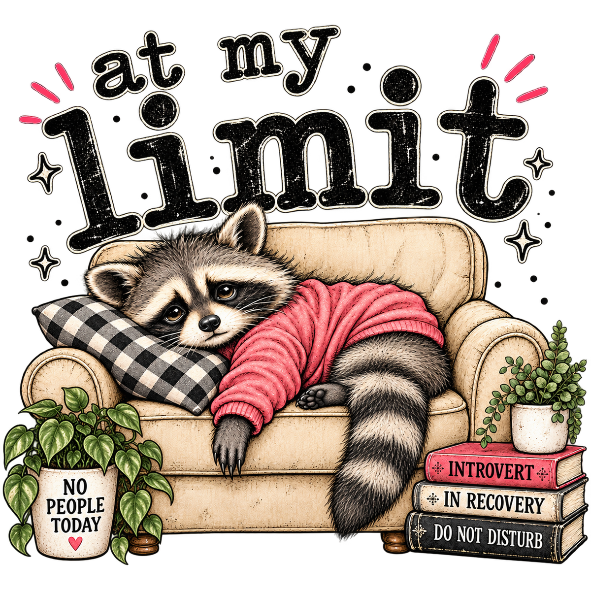 At My Limit Raccoon DTF transfer