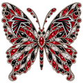 Atlanta Falcons Jeweled Butterfly DTF transfer
