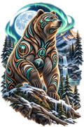 Aurora Spirit Bear DTF transfer