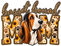 Basset Hound Mom Sunflower DTF transfer