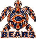Chicago Bears Jeweled Sea Turtle DTF transfer