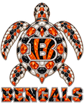 Cincinnati Bengals Jeweled Sea Turtle DTF transfer