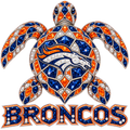 Denver Broncos Jeweled Sea Turtle DTF transfer