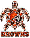 Cleveland Browns Jeweled Sea Turtle DTF transfer