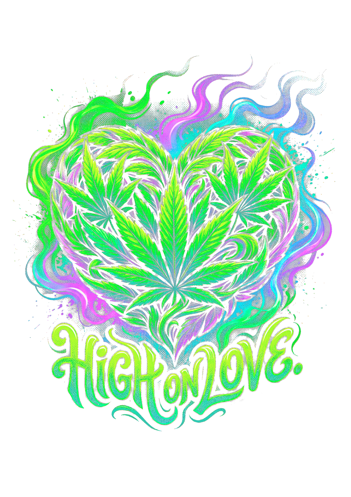 Cannabis 100 Halftone transfer