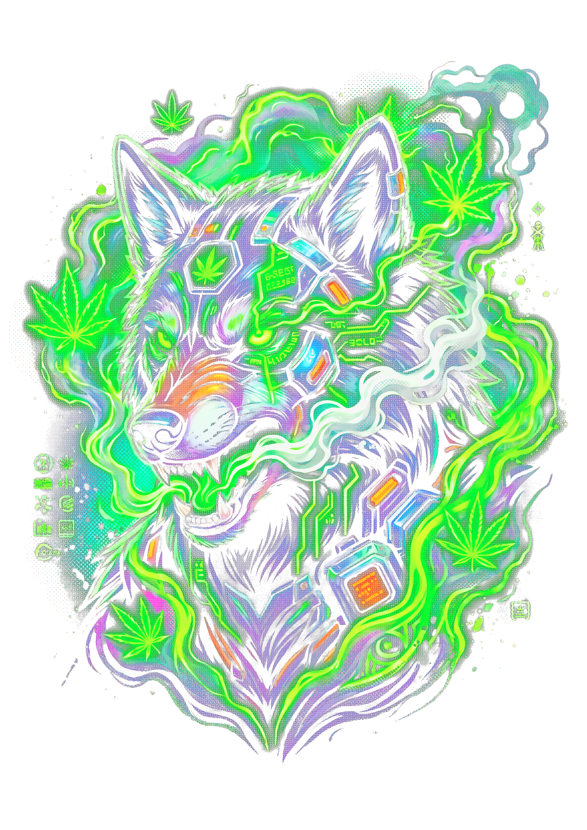 Cannabis 118 Halftone transfer