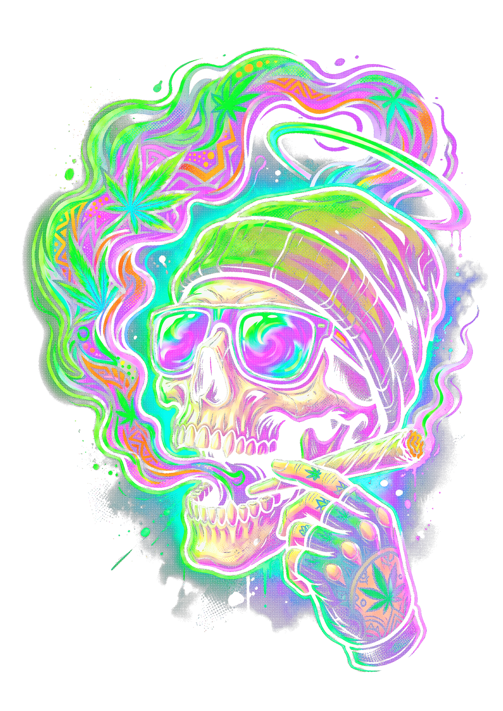 Cannabis 120 Halftone transfer