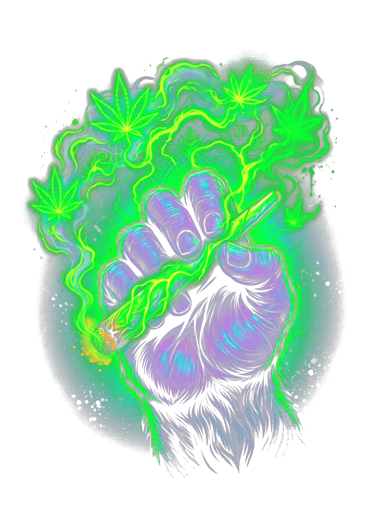 Cannabis 024 Halftone transfer