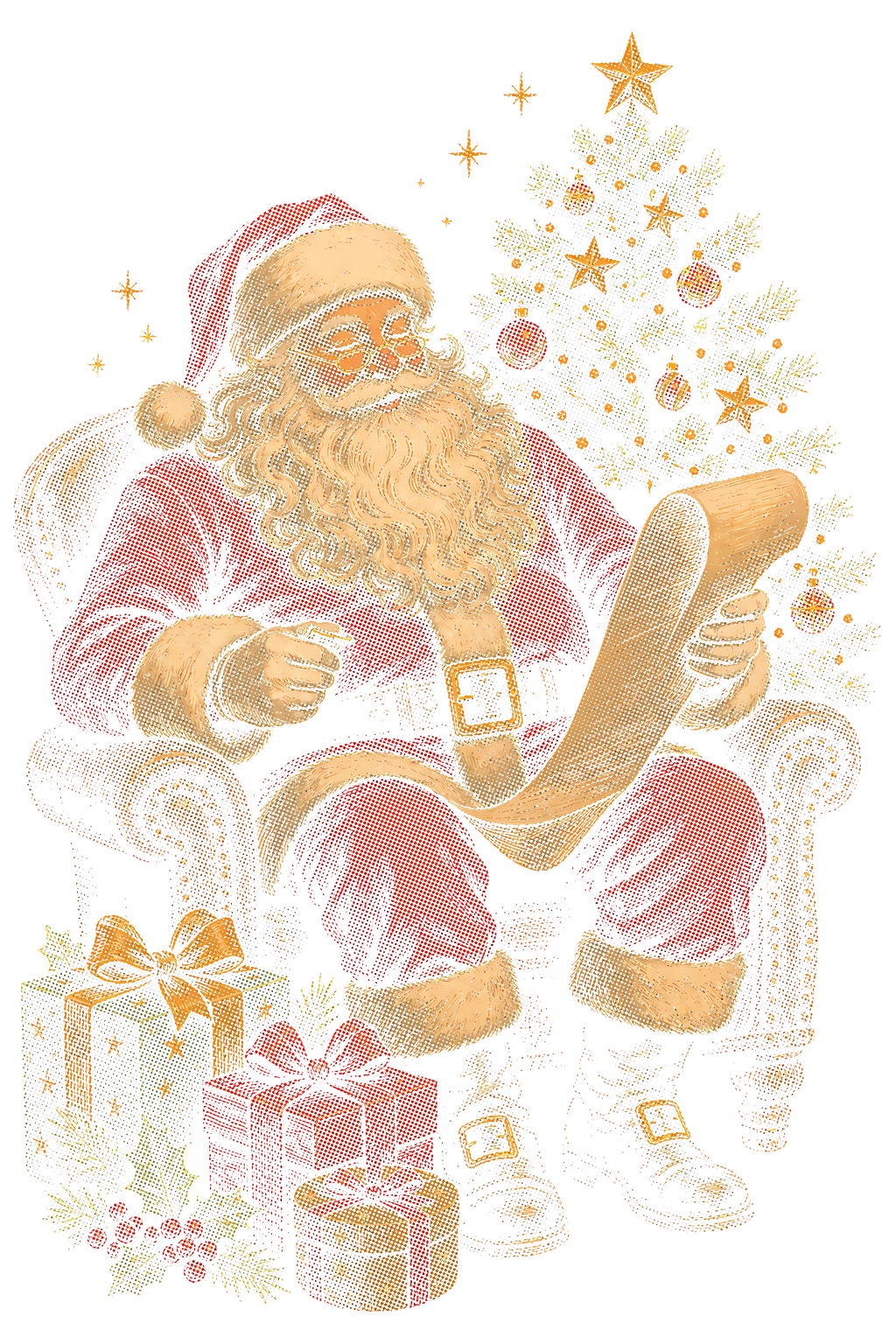 Christmas 001 halftone DTF transfer