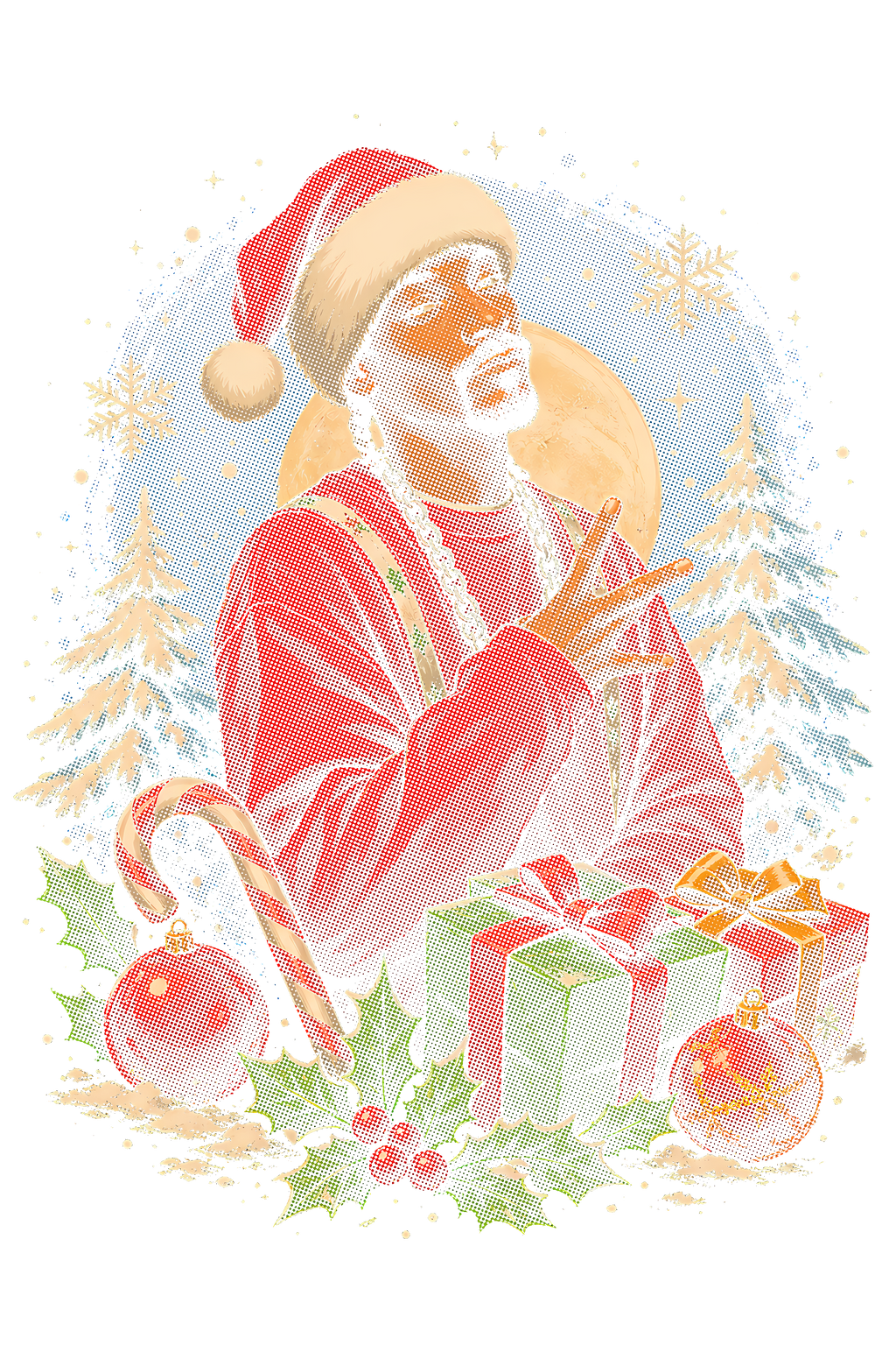 Christmas 008 halftone DTF transfer
