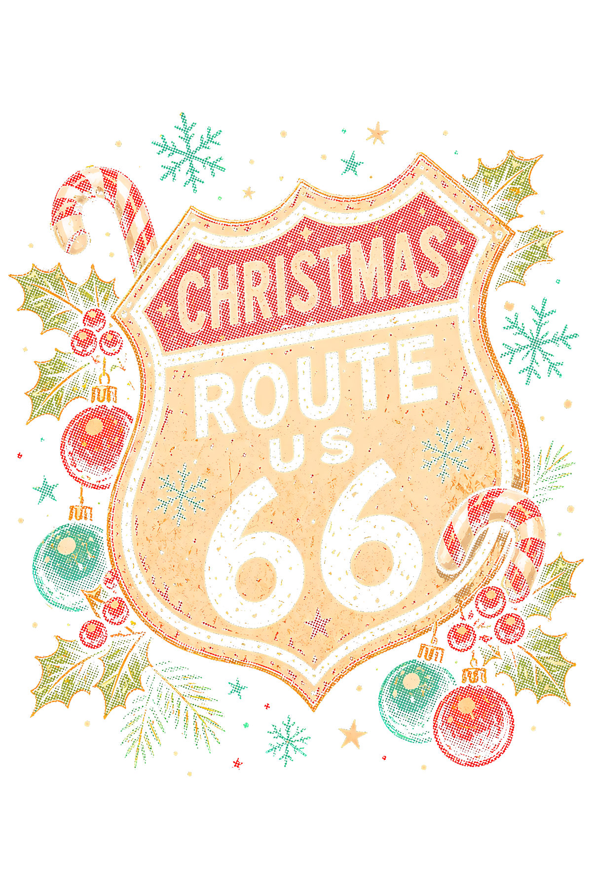 Christmas 027 halftone DTF transfer