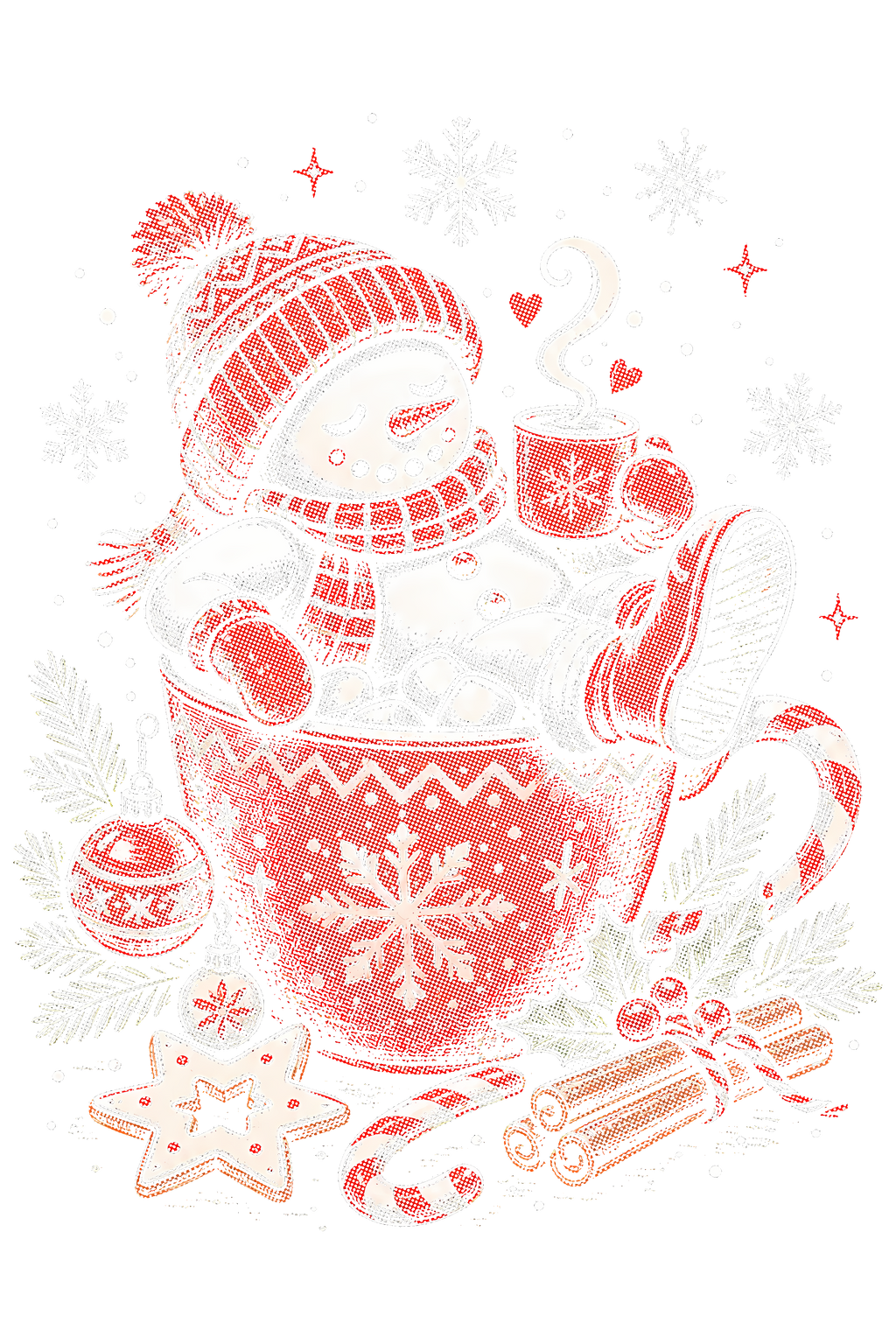 Christmas 046 halftone DTF transfer