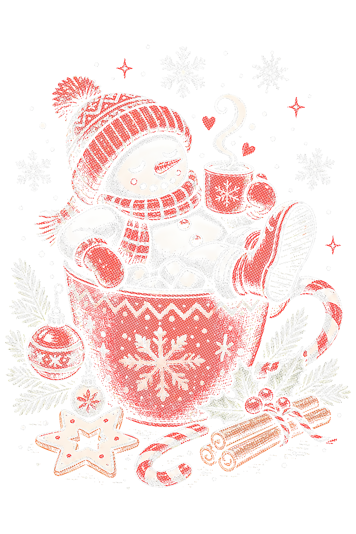 Christmas 046 halftone DTF transfer