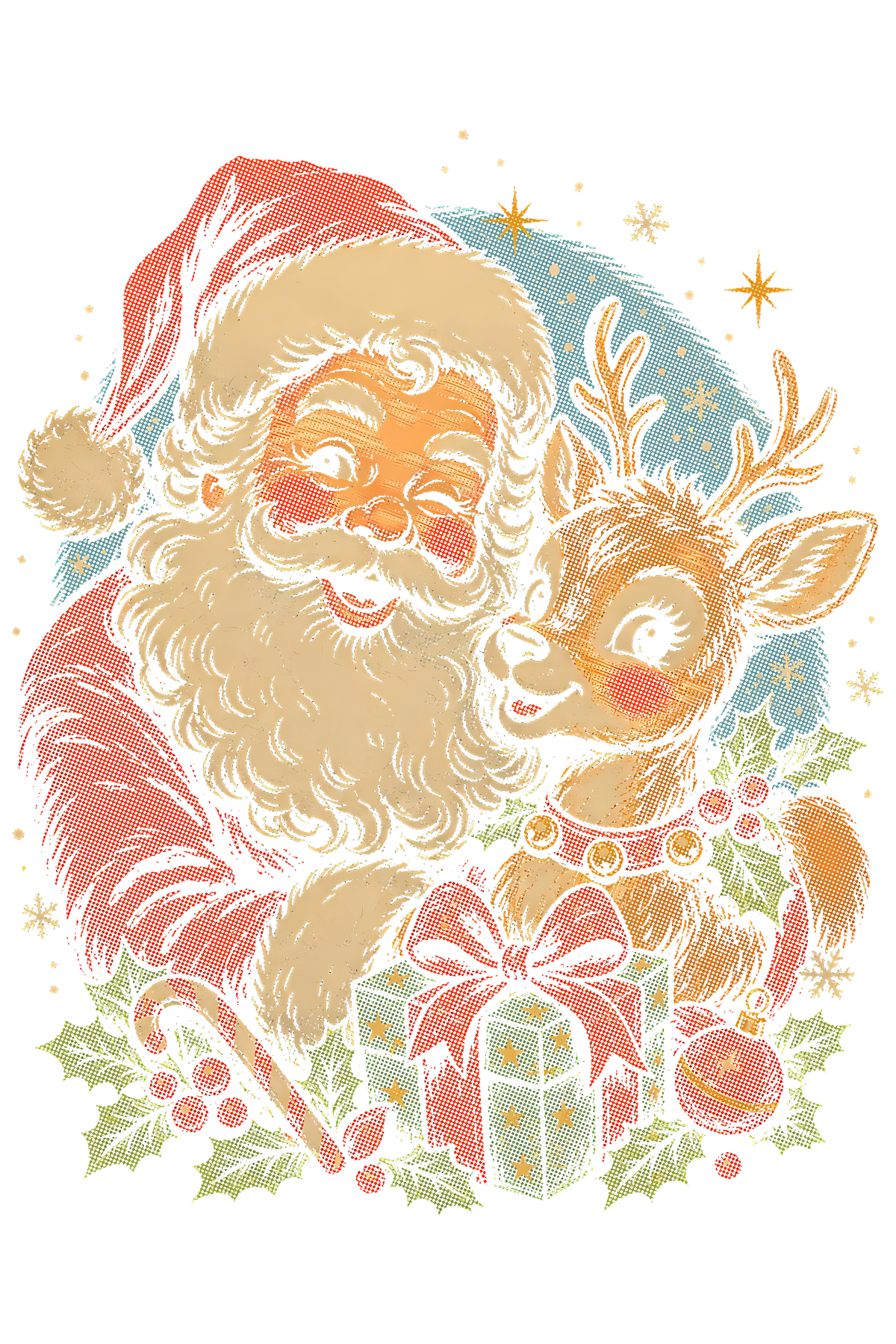 Christmas 048 halftone DTF transfer