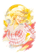 Dolly Parton Halftone (black backround)