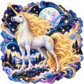 Celestial Golden-Mane Unicorn DTF transfer