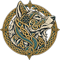 Celtic Wolf DTF transfer design