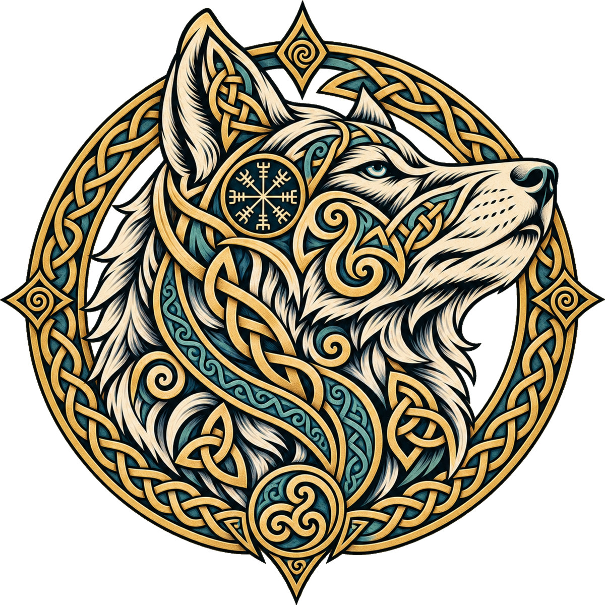 Celtic Wolf DTF transfer design
